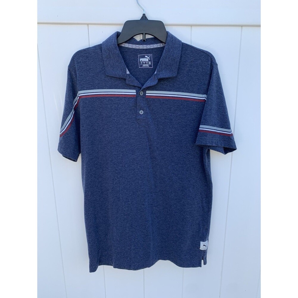 Puma Polo Shirt Mens Small Blue Golf Short Sleeve Carlsbad California